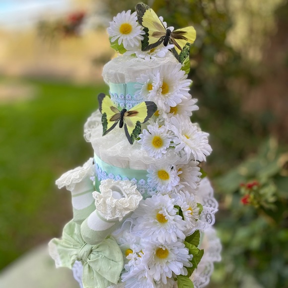 Easter Diaper Cake, Flowers Diaper Cake
